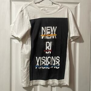 All Saints New Divisions Divide Short Sleeve White T Shirt Size M Retails $95
